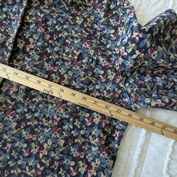 VTG Eddie Bauer Corduroy Shirt Floral Button Front Woman M Shacket - Picture 6 of 8